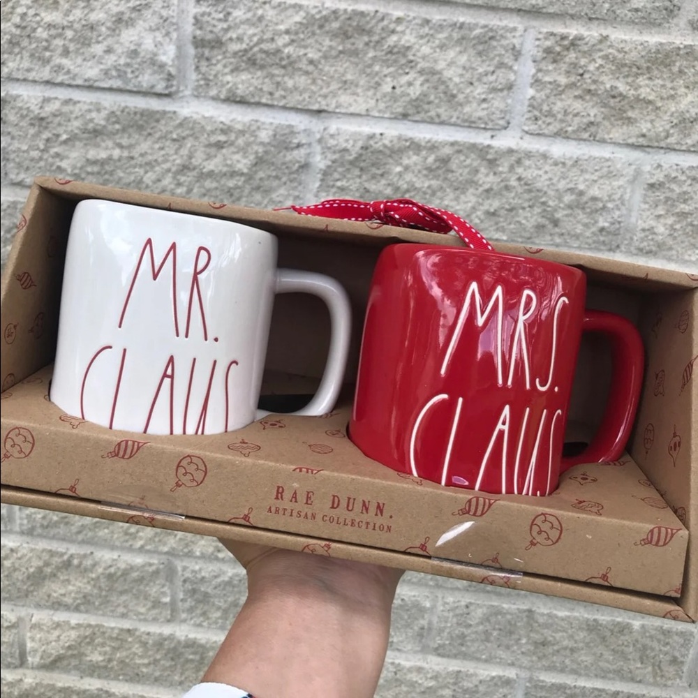 Rae Dunn MR. & MRS. CLAUS mugs